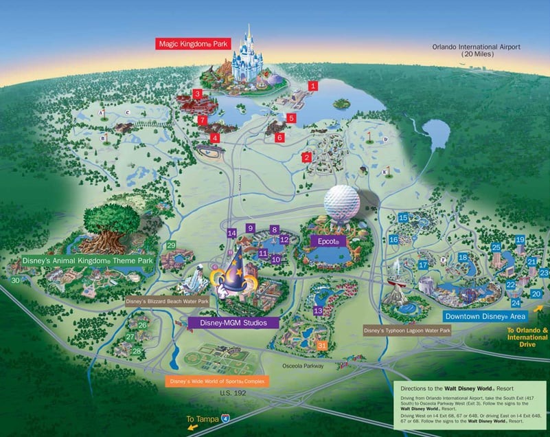 Walt Disney World Orlando Mapa