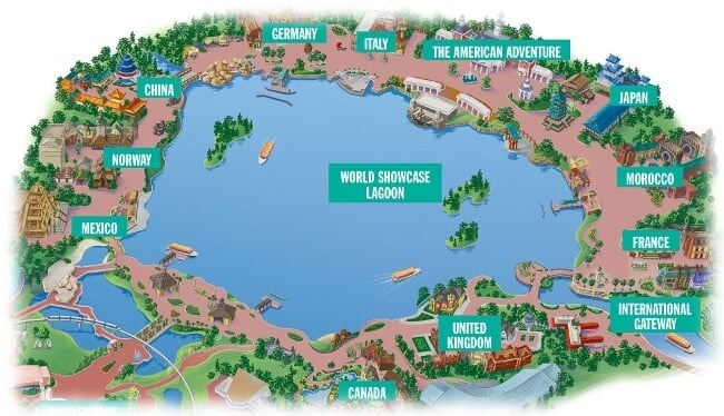 Parque Disney Epcot Orlando: Países