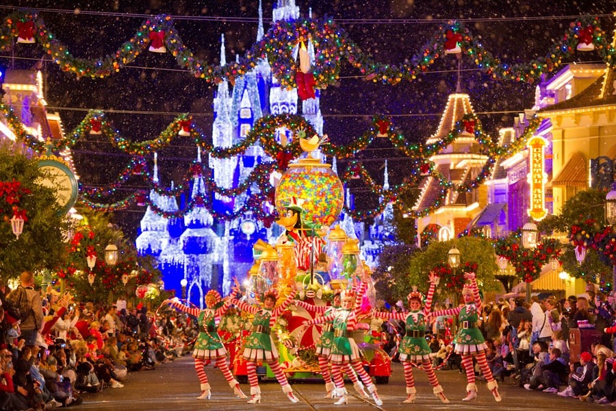 Parque Disney Magic Kingdom no Natal