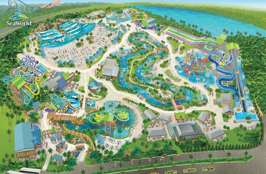 Mapa do parque Aquatica em Orlando