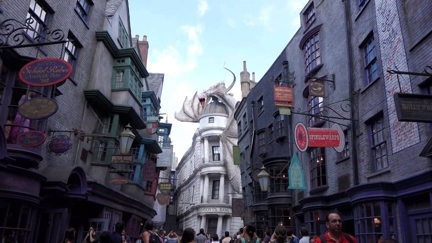 Vista do Beco Diagonal do Harry Potter no Universal Studios