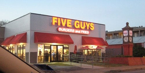  Restaurante e lanchonete Five Guys 