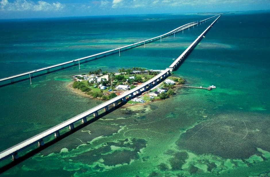 Estrada para Key West na Flórida