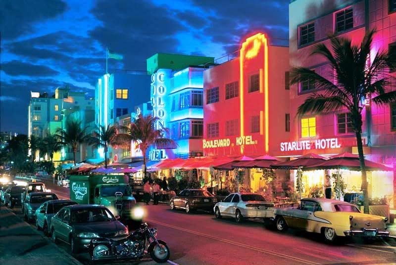 Ocean Drive em Miami South Beach