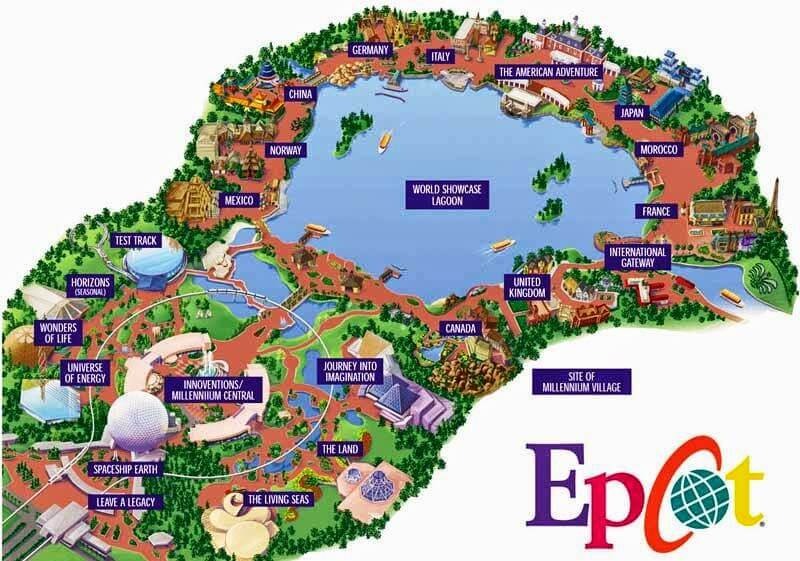 Mapa do Parque Epcot Center da Disney