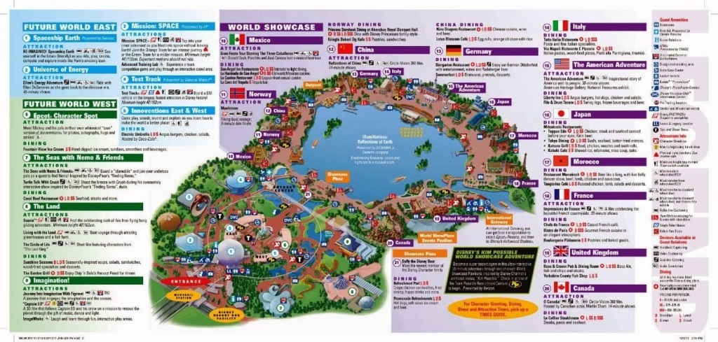 Mapa do Parque Epcot Center da Disney