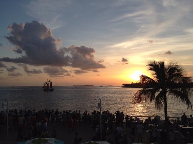 Por do sol romântico em Key West em Miami 