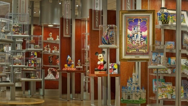 Produtos da loja The Art of Disney no Parque Epcot em Orlando