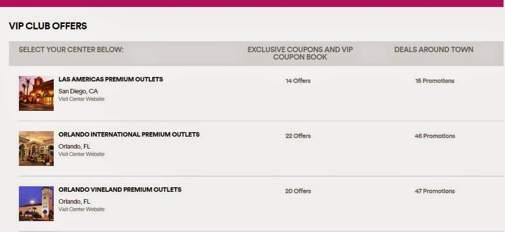 Site Cupons de desconto Outlet Premium Orlando