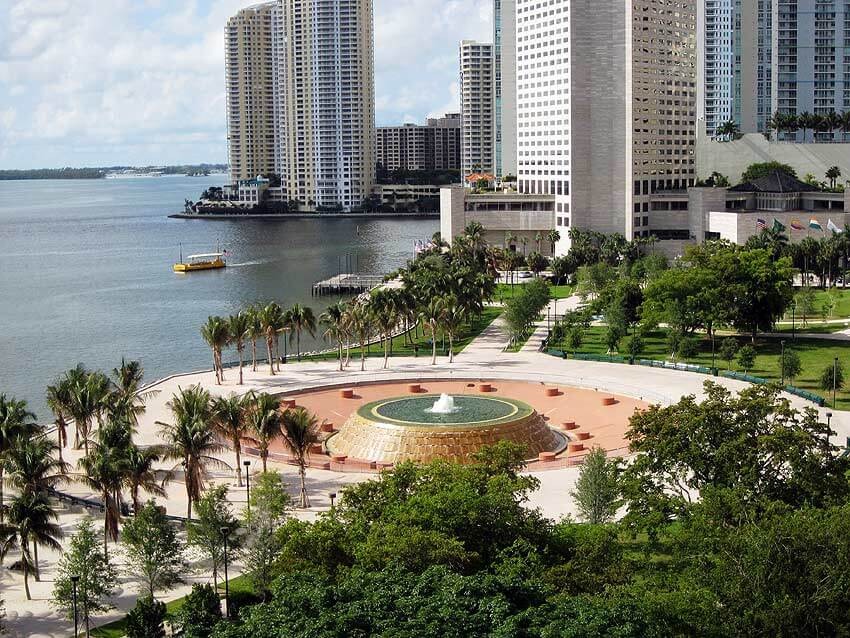 Fonte do Bayfront Park em Miami