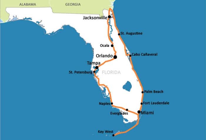 Mapa da Flórida 