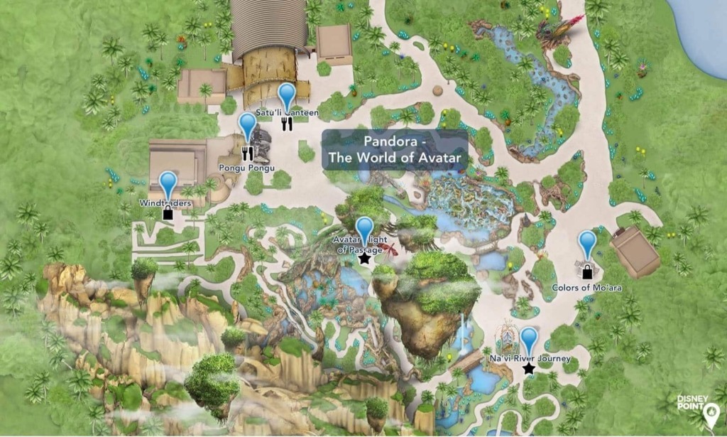 O mundo Avatar em Orlando na Disney: Mapa