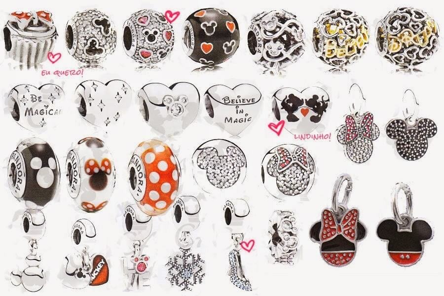Lojas da Pandora em Orlando: onde comprar pulseiras: Berloques do Mickey e Minnie da Pandora Disney