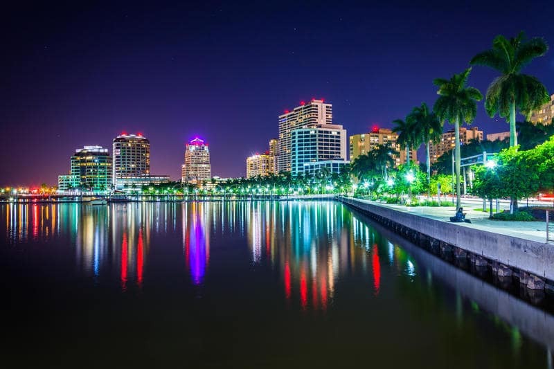Noite em Palm Beach na Flórida