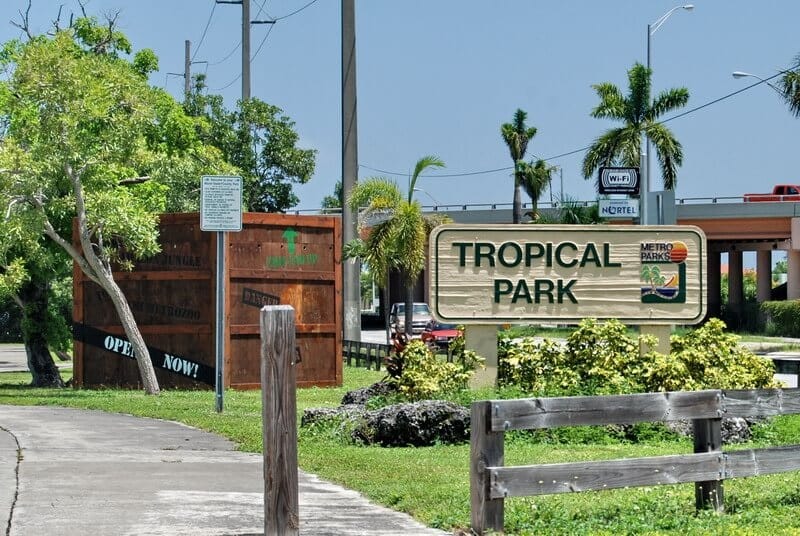 Entrada do Parque Tropical Park em Miami