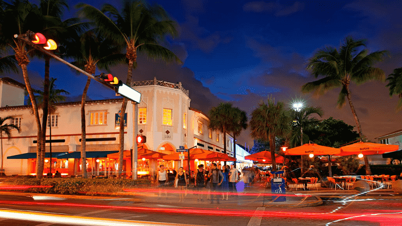 Região de South Beach em Miami