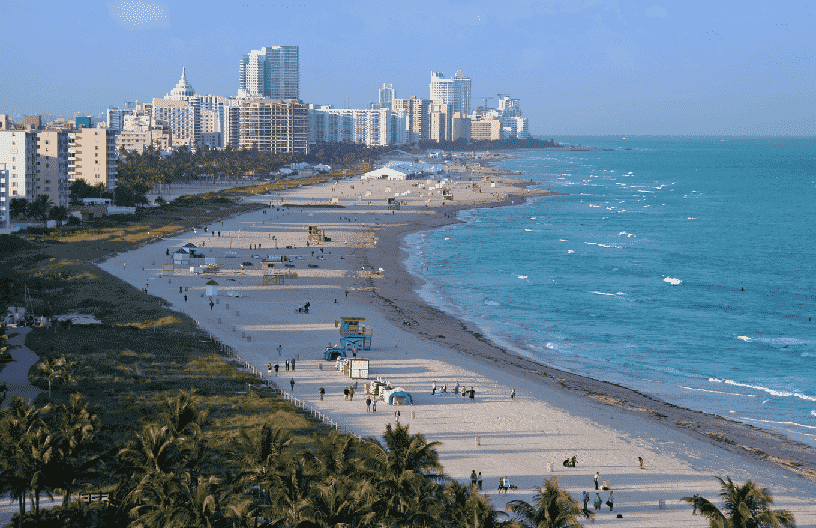 Praia de South Beach em Miami
