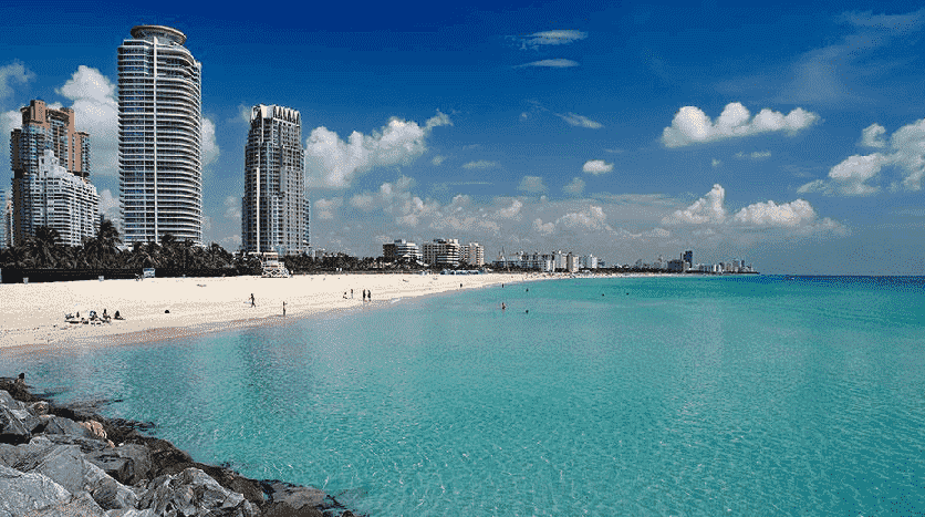 Praias de South Beach em Miami