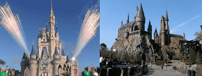 Castelo da Disney e da Universal