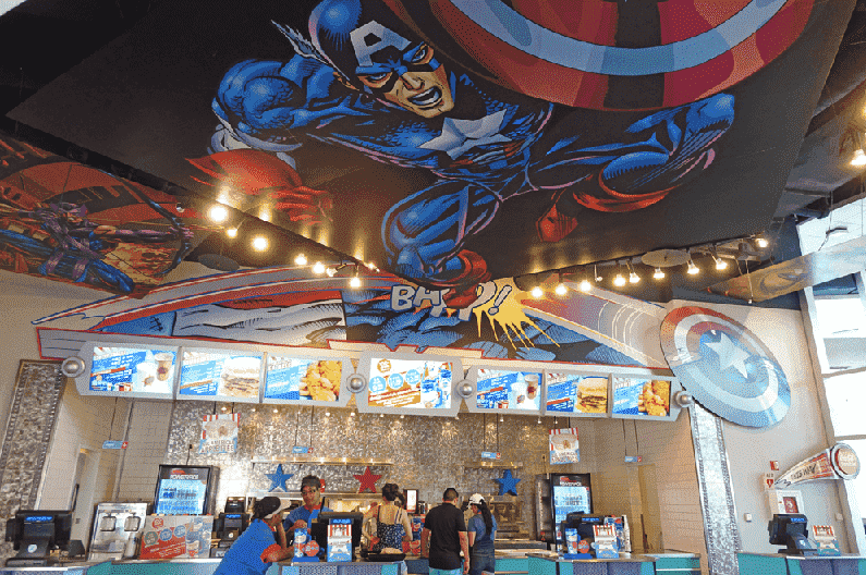 Restaurante Captain America Diner no Islands of Adventure em Orlando 