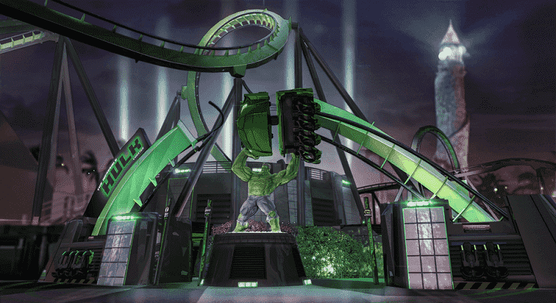The Incredible Hulk Coaster no Islands of Adventure em Orlando
