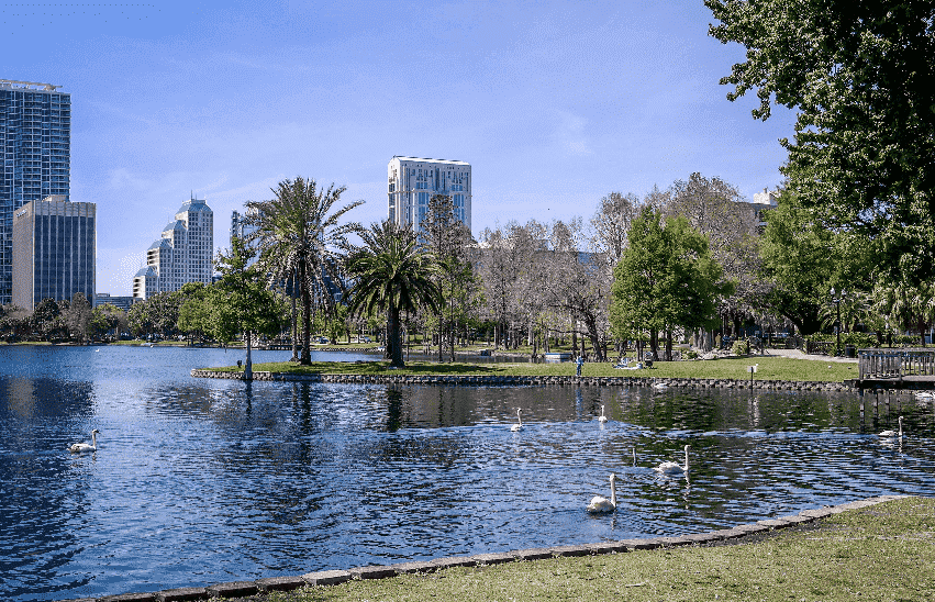 Lake Eola Park em Downtown Orlando