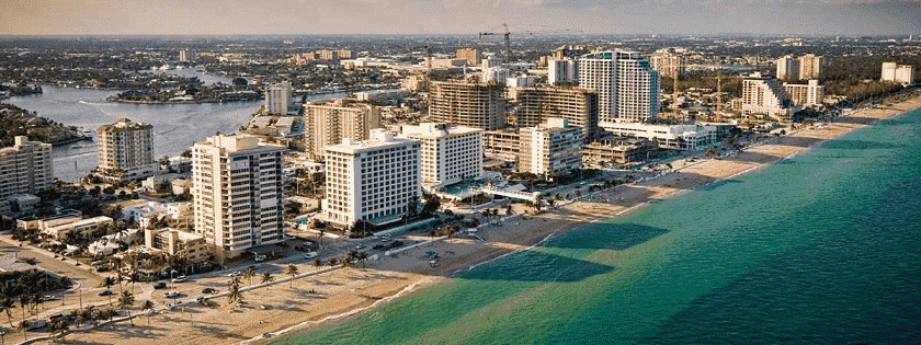 Vista aérea de Fort Lauderdale na Flórida 