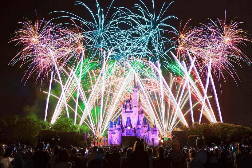 Antigo show de fogos Wishes da Disney em Orlando