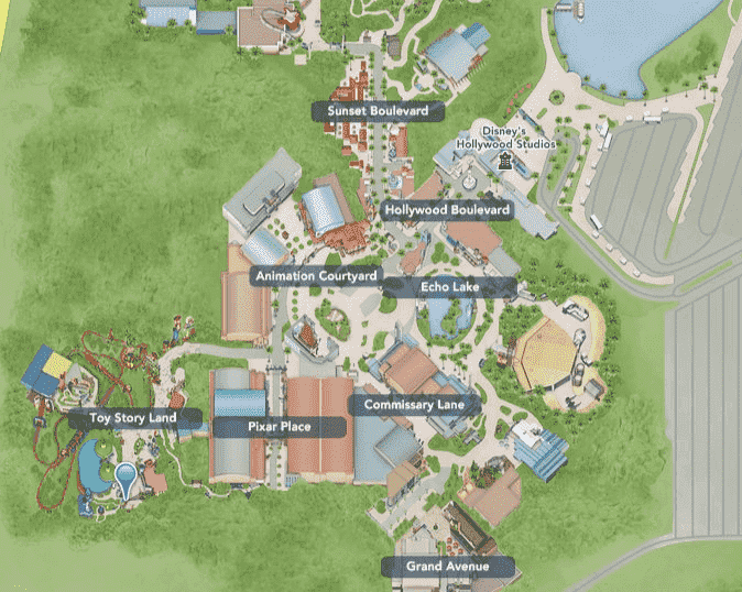 Nova área Toy Story Land na Disney em Orlando: Toy Story Land no mapa do Hollywood Studios