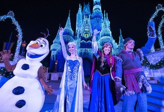 New in 2014, Queen Elsa from “Frozen” uses her incredible powers to transform Cinderella Castle into a glistening ice palace for the holidays. Joined on the Forecourt stage by Princess Anna, rugged mountain man Kristoff and Olaf, the summer-loving snowman, Elsa bestows this gift onto the people of Magic Kingdom with colorful snowflakes, fireworks and […]