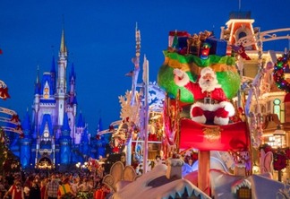 Decoração de Natal no Magic Kingdom da Disney Orlando em dezembro