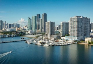 Paisagem de Biscayne Bay em Miami