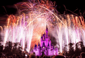 Fim do show de fogos Wishes da Disney em Orlando