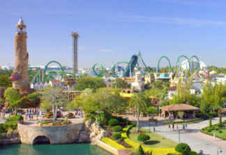 Vista do parque Universal Studios em Orlando