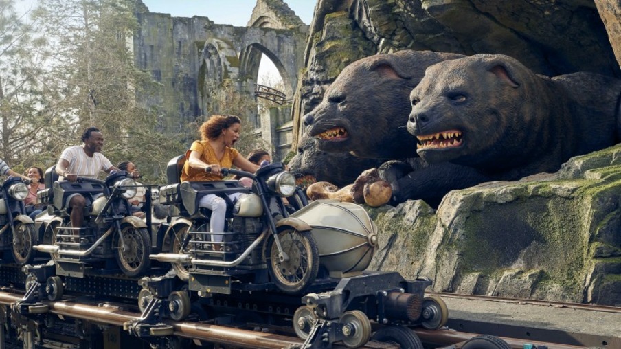 Criarturas na Hagrid's Magical Creatures Motorbike Adventure no Islands of Adventure em Orlando