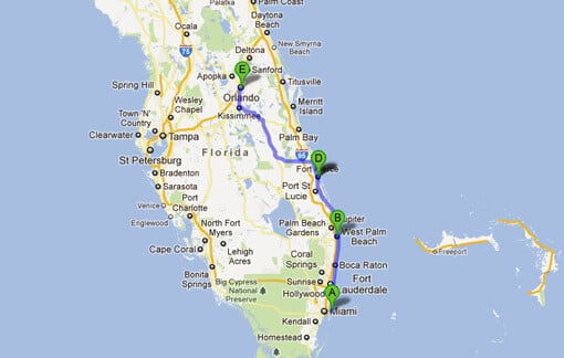 Viaje por carretera de Miami a Orlando