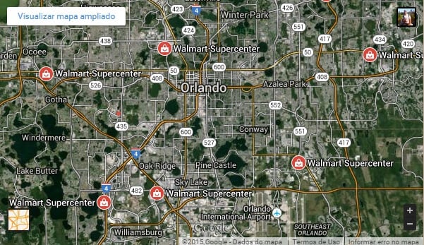 Mapa de Walmart en Orlando