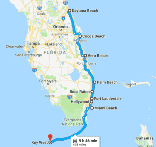 Recorrido en coche por las playas de la costa este de Florida