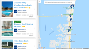 Mapa de Hospedagem em Cocoa Beach