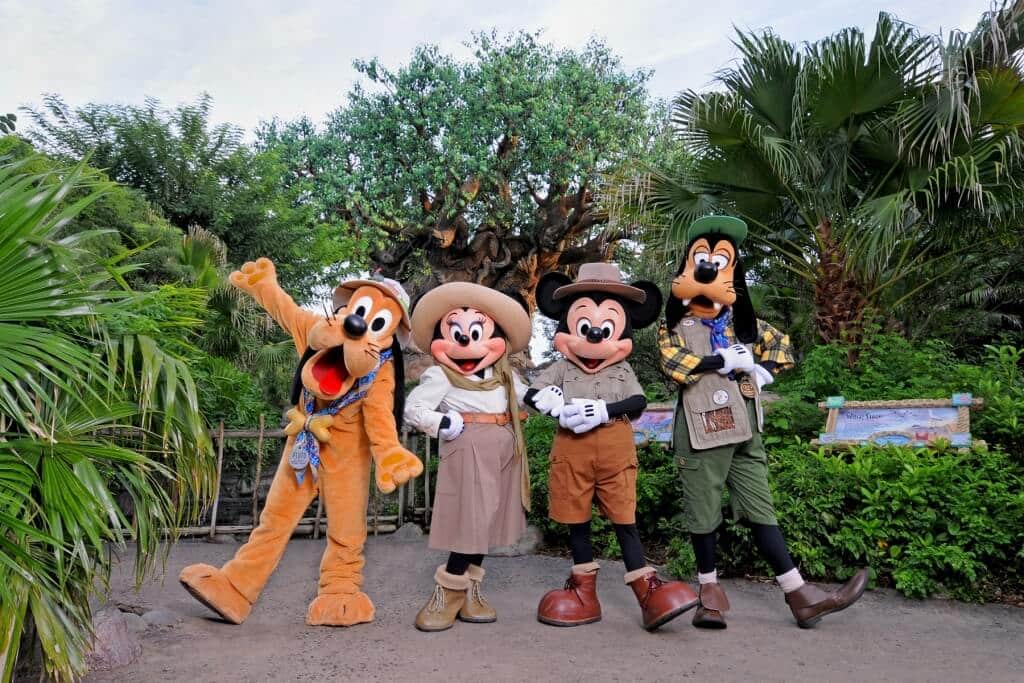 Personagens da Disney no parque Animal Kingdom em Orlando