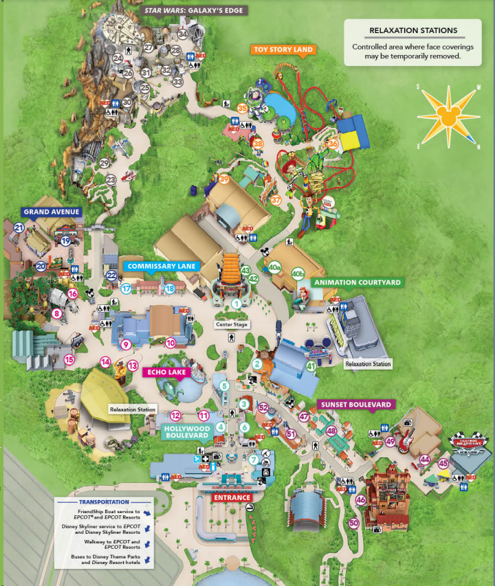 Mapa do parque Hollywood Studios da Disney