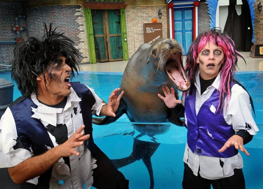 Espetáculo no Halloween Spooktacular no SeaWorld Orlando