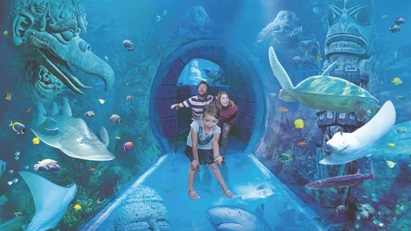 Crianças no Aquário Sea Life em Orlando