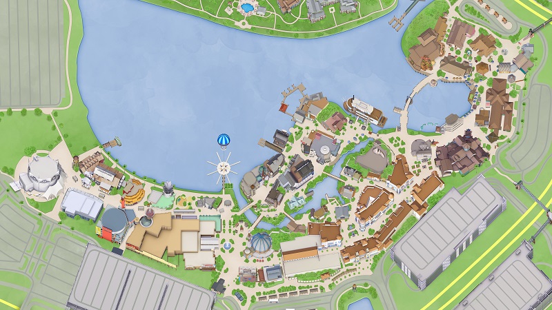 Mapa de Disney Springs em Orlando