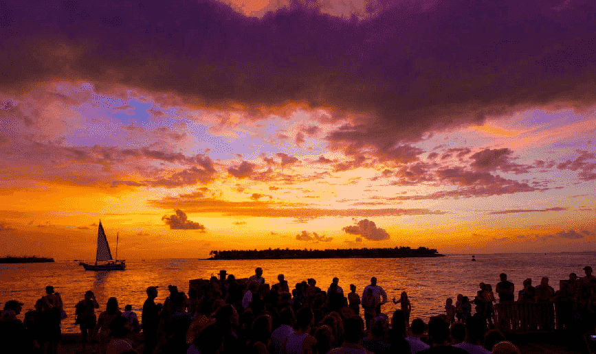 Pôr do sol na Mallory Square em Key West