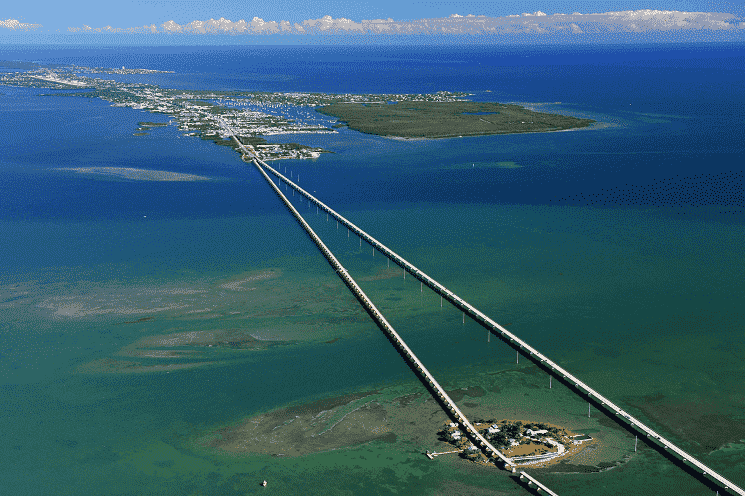 Vista no trajeto entre Miami e Key West