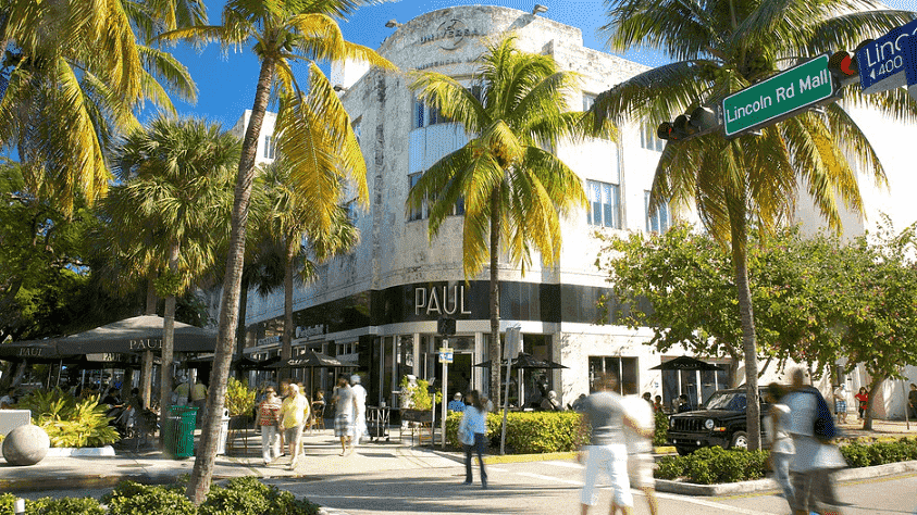 Rua de compras em Miami