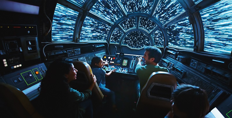 Millennium Falcon: Smugglers Run na área Star Wars Galaxy’s Edge no Disney Hollywood Studios em Orlando