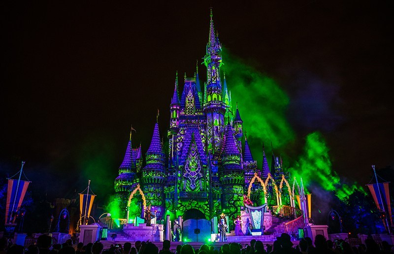 Castelo no Disney Villains After Hours em Orlando em 2020