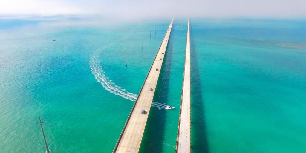 Estrada para Key West, na Flórida